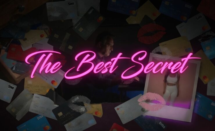 Married man discreetly browsing adult content on his laptop late at night in a home office